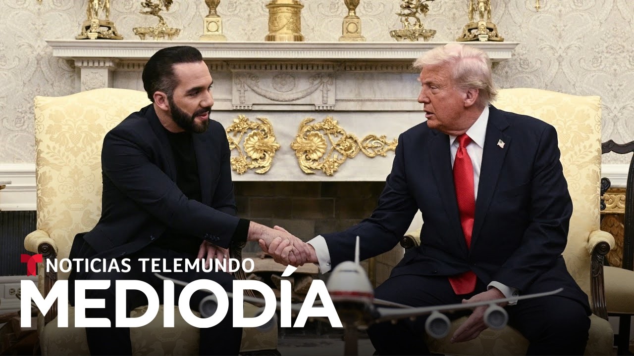 Trump recibe a Nayib Bukele en la Casa Blanca para una reuni&oacute;n a puerta cerrada | Noticias Telemundo