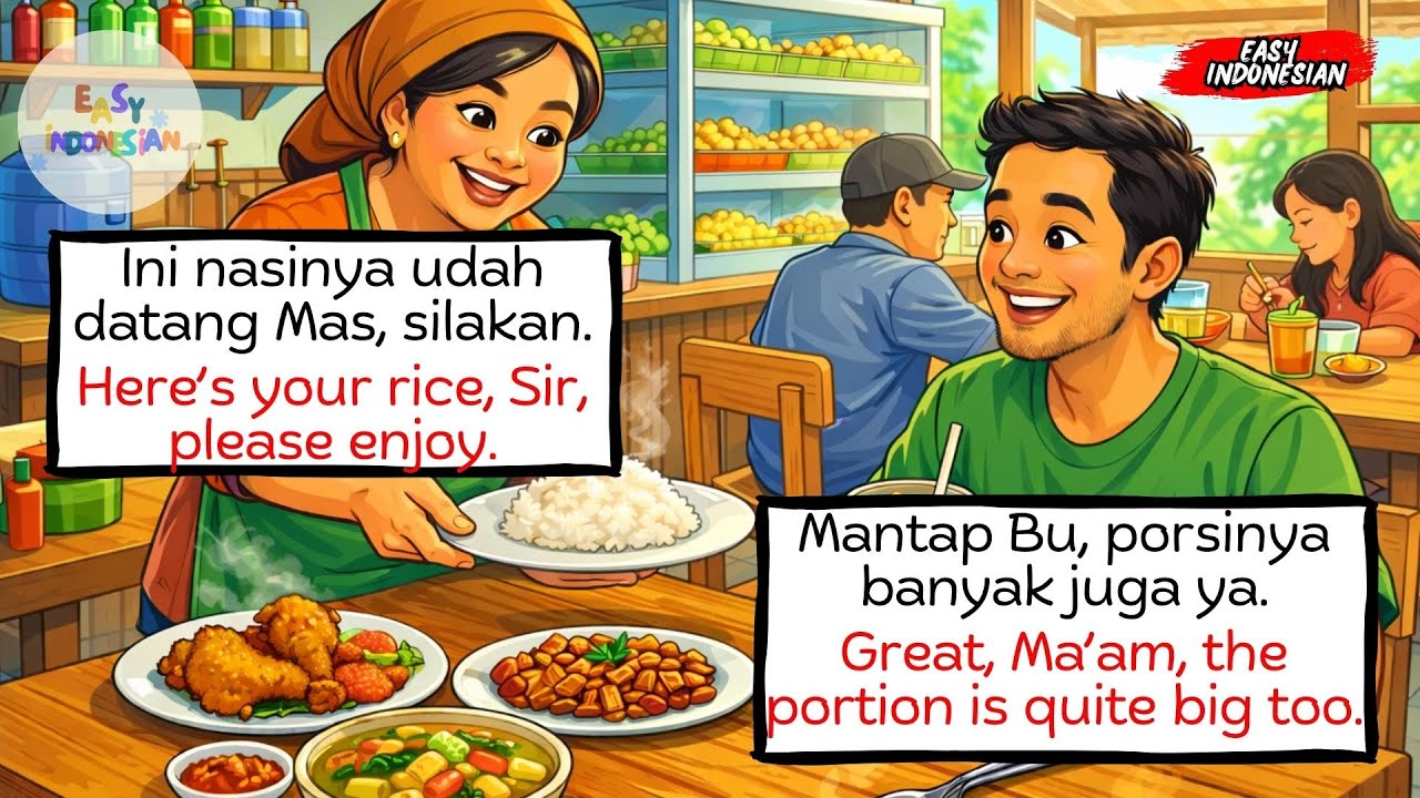 How Indonesians Really Talk | Warteg Indonesian Conversation for Everyday Situations