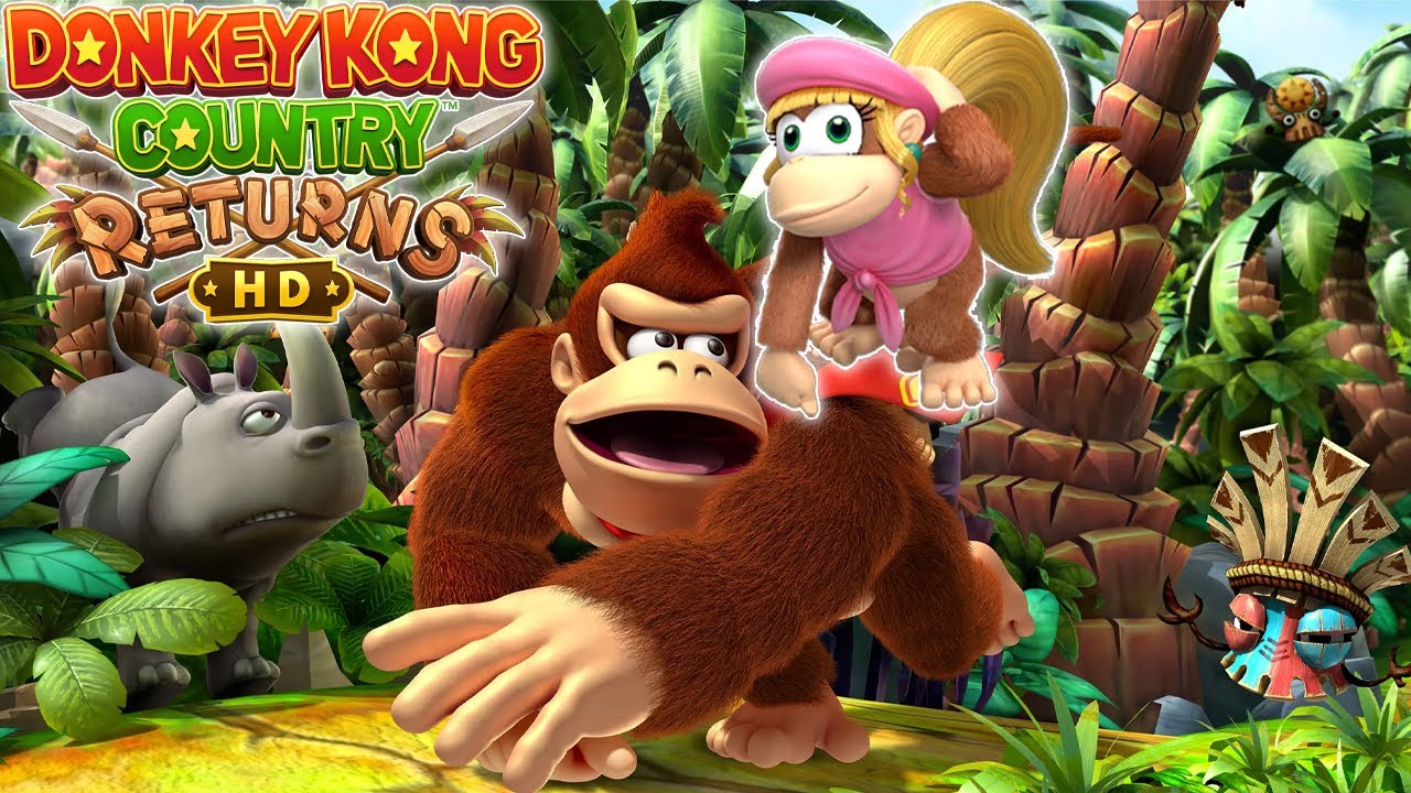 Donkey Kong Country Returns HD - Full Game Walkthrough with Dixie