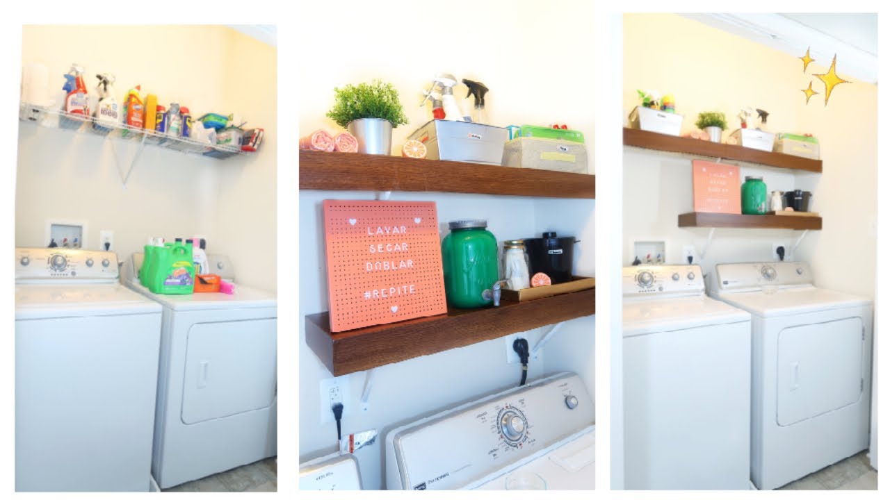 IDEAS PARA ORGANIZAR UNA LAVANDERIA PEQUEÑA | DIY REPISAS FLOTANTES | LAUNDRY ROOM ORGANIZATION