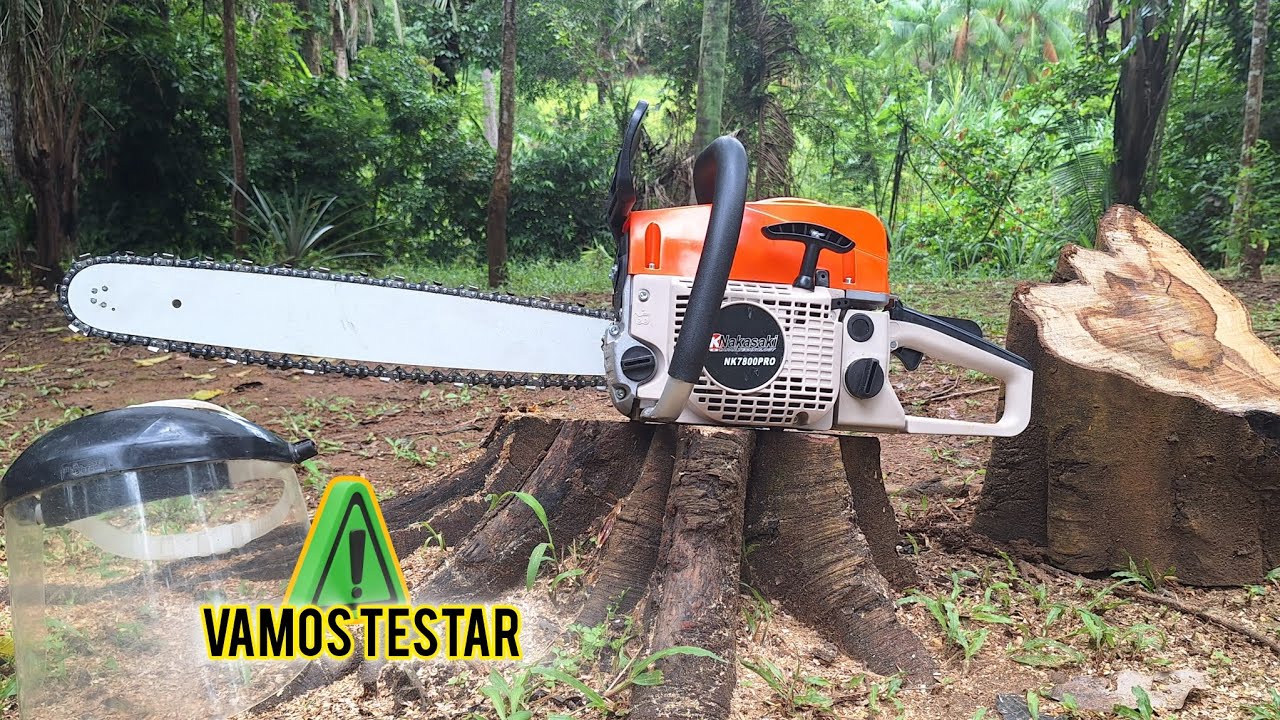 Testando a motosserra Nakasaki