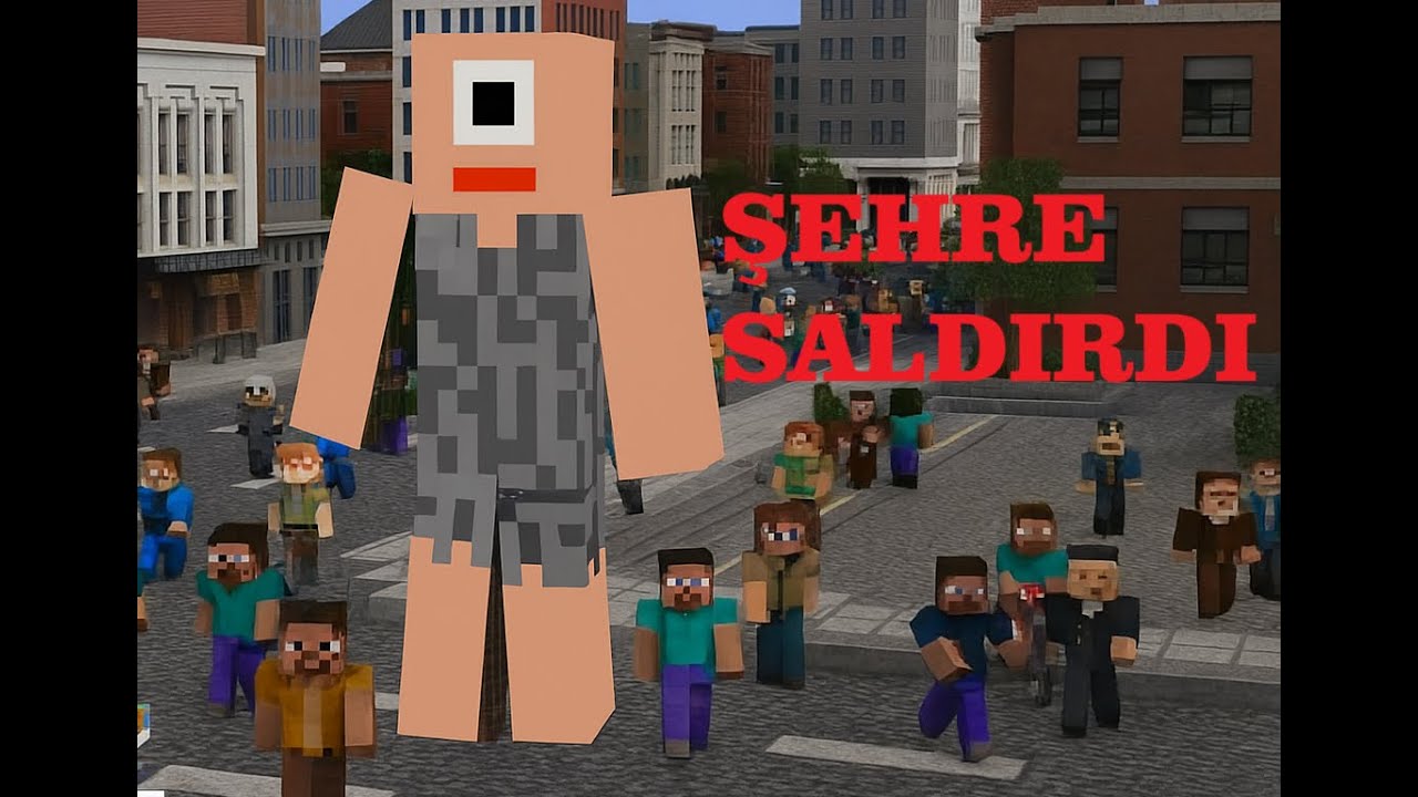 Minecraft Serileri / Tepegöz Çıldırdı Ve Şehirdeki Herkese Saldırdı😱