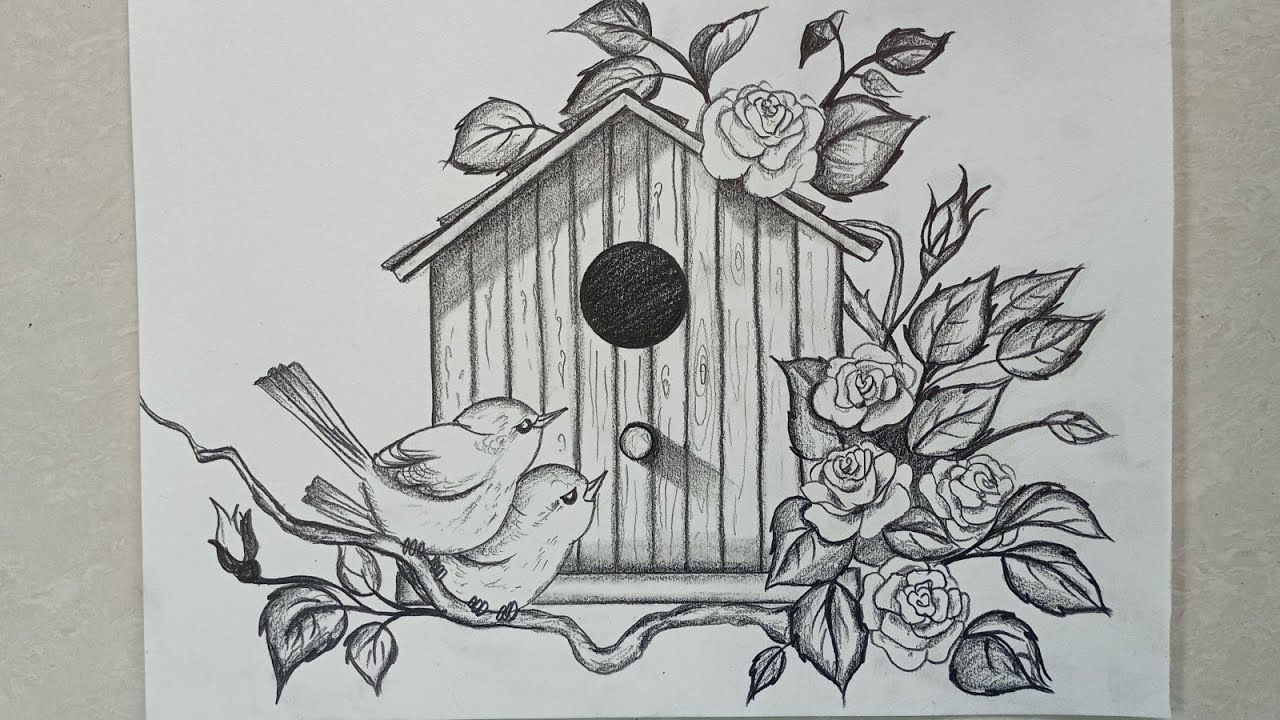 Daily challenge #114/Bird house in Flower garden