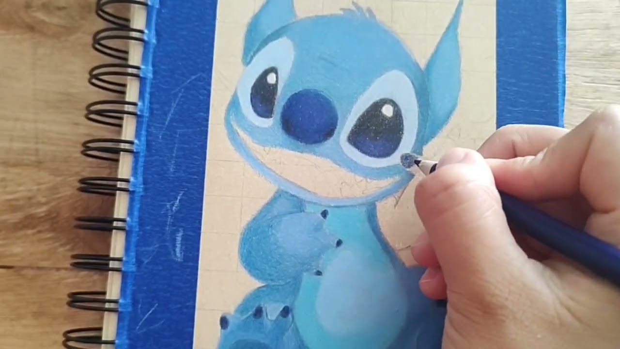 Cómo dibujar a Stitch con lápices de colores #drawing #lapicesdecolores #stitch #dibujo #painting 