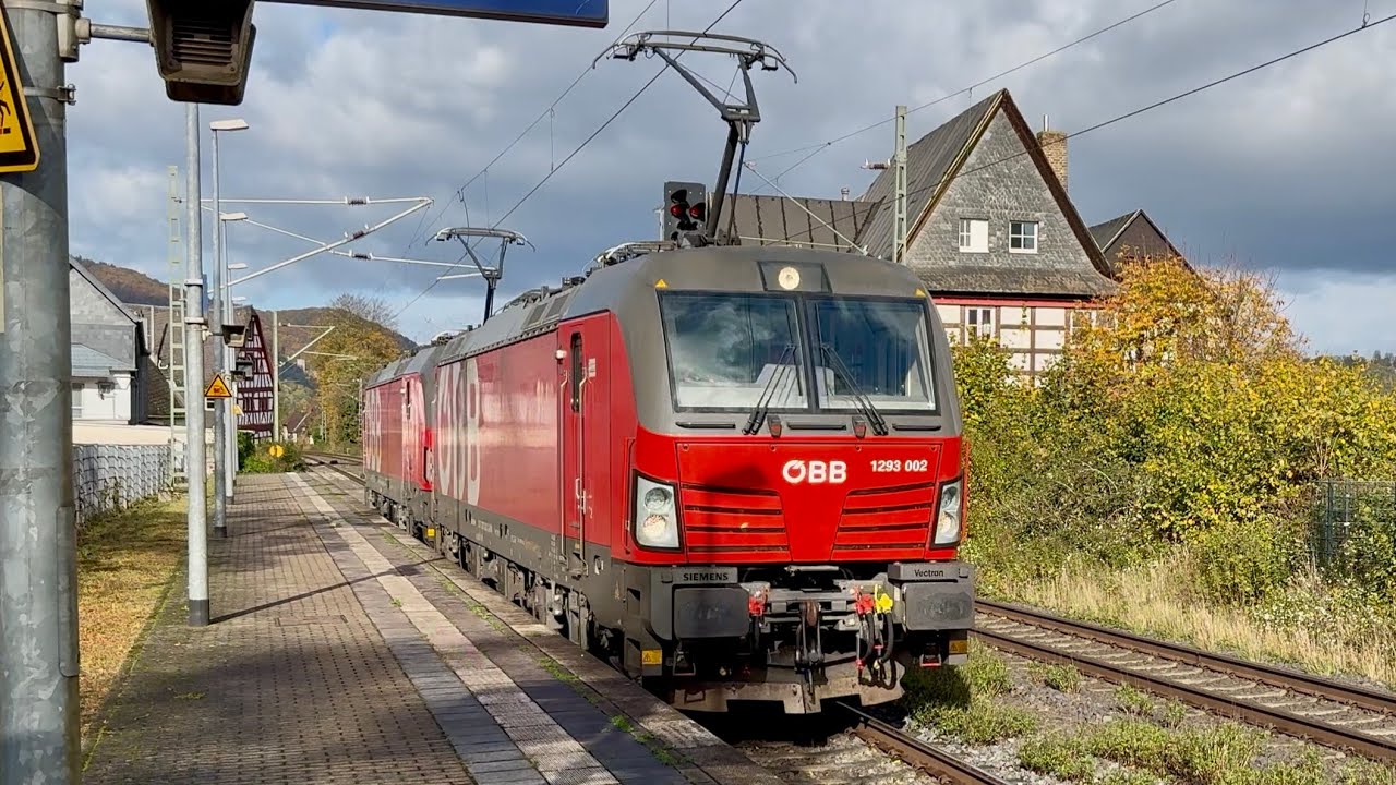 Diverse Treinen door Boppard en Rhens aan de RheinStrecke op 27-10-2025 4K