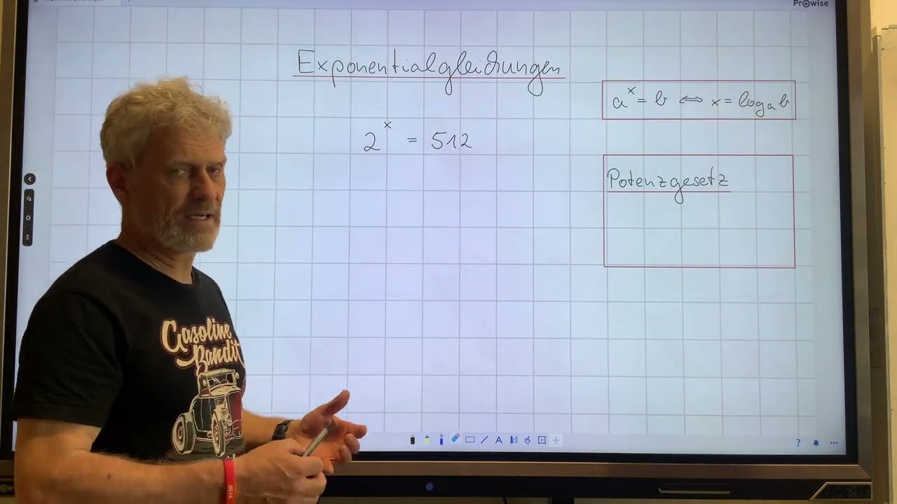 Exponentialgleichungen - Produkt im Exponenten - Potenzgesetze - Logarithmus - Gleichungen lösen