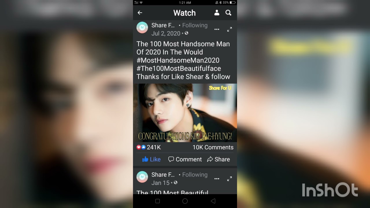 Kim taehyung no. 1 handsome  n the  world research  in facebook instagram tweeter yt