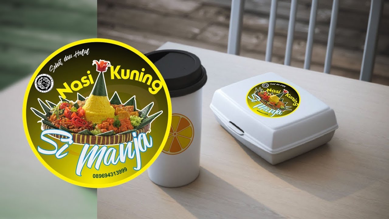 Tutorial Cara Membuat Label atau Stiker Box Styrofoam Nasi Kuning Si Manja
