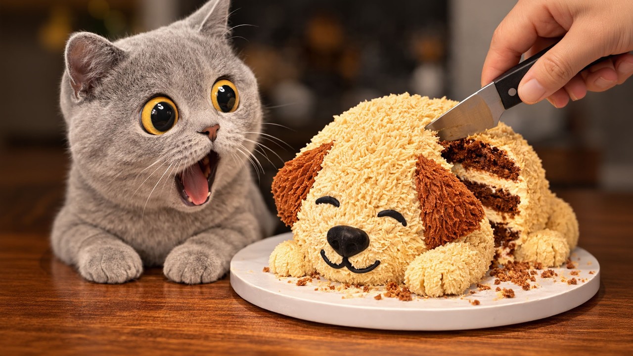 Dog and Cat Reactions to Cutting Cake 😱 Funny Dog and Cat Reactions 2026