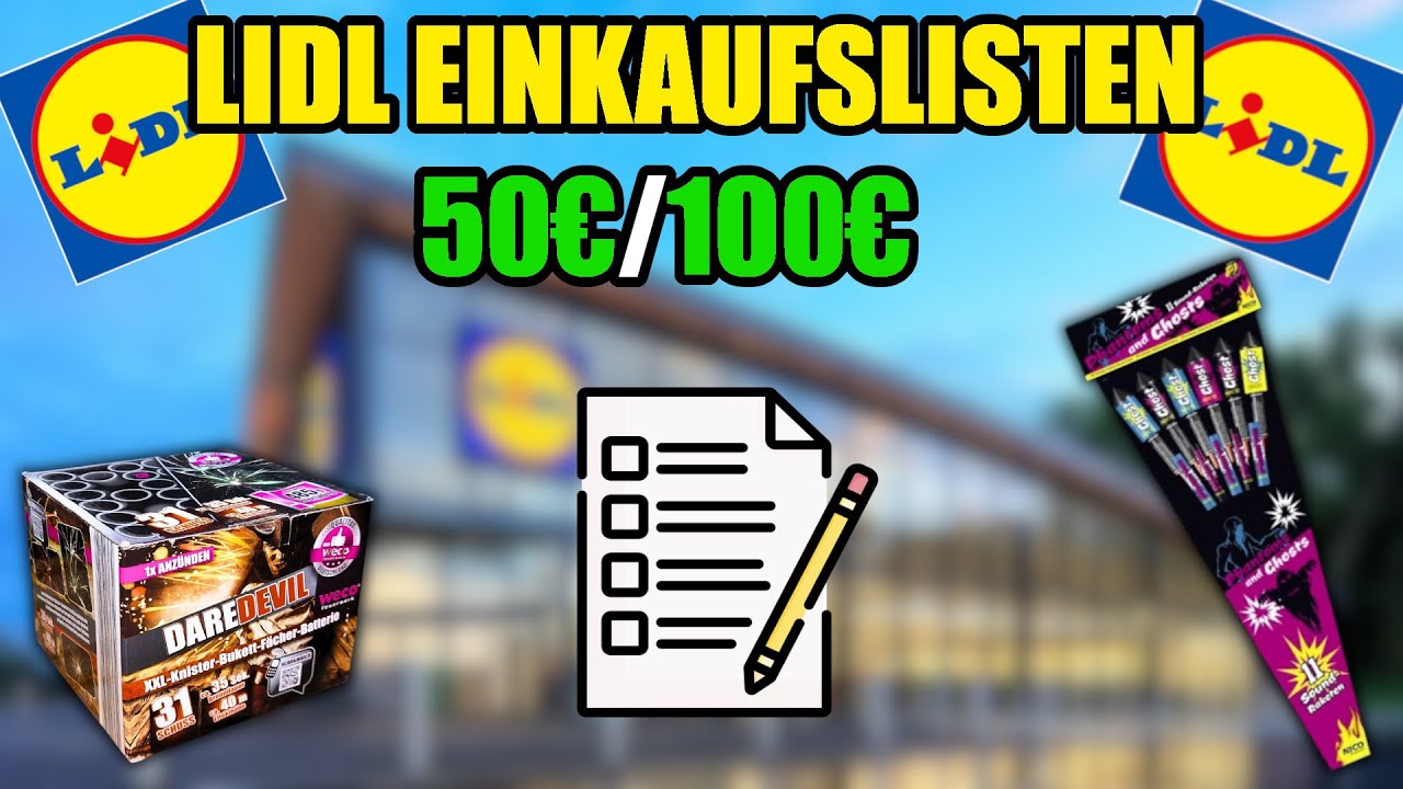 LIDL FEUERWERK EINKAUFSLISTEN 50€/100€ 💥📜 | 2025/26 🔥