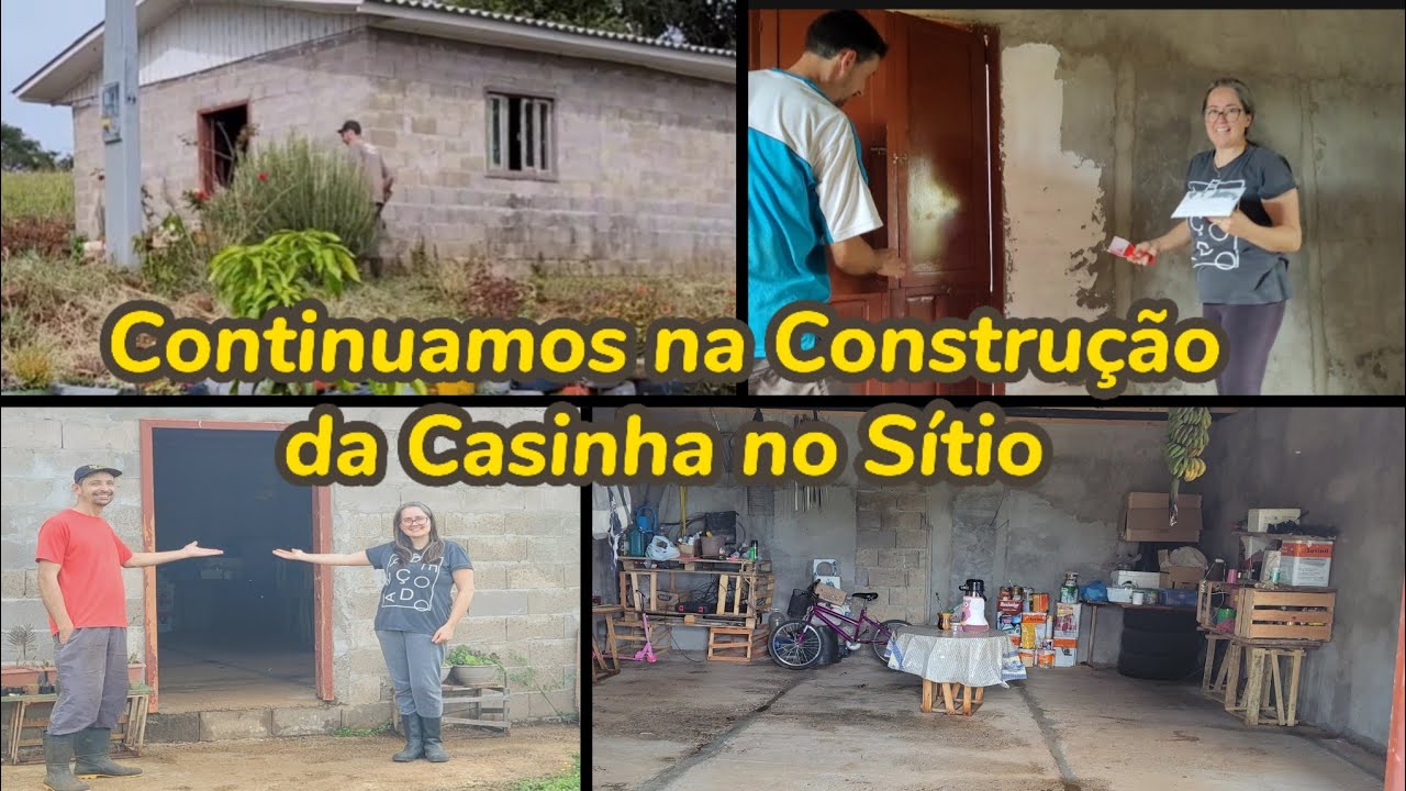 🏡Nossa Primeira vez Passando Massa Corrida na Casinha do Sítio (Continuando a Construção)👨‍🌾👩‍🌾!