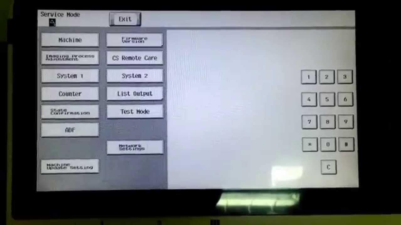 Konica Minolta Bizhup c224 develop ineo+ 224 service mode servis modu giriş