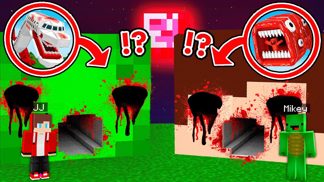 MAIZEN: Джей-Джей и Майки нашли заражённый туннель Sky & Train Eater для Джей-Джей Майки — Minecr...