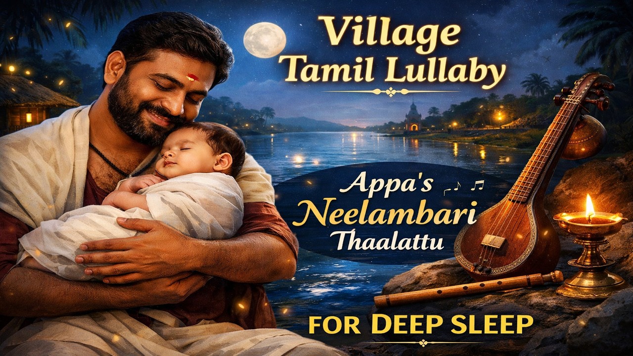 Village Riverside Tamil Lullaby | Father Singing Thaalattu for Baby Sleep | Soothing Carnatic Song