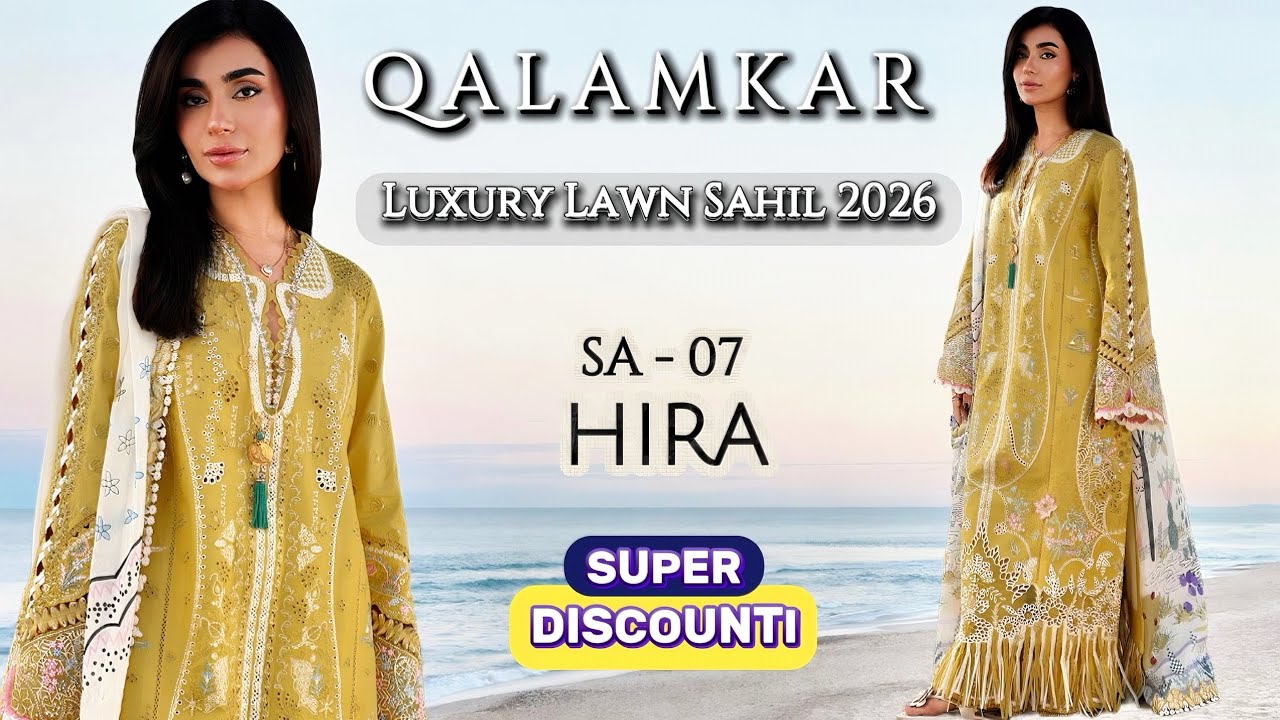 Qalamkar Luxury Lawn Sahil 2026 | Best Seller SA 07 Hira Full Review #qalamkarlawn #eidcollection 