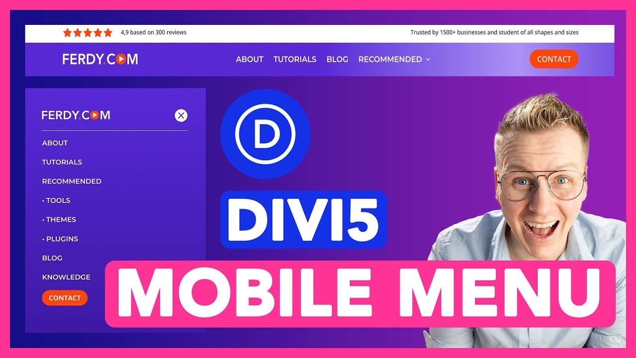 Создайте адаптивный заголовок с мега-меню в Divi 5 (оптимизирован для мобильных устройств).