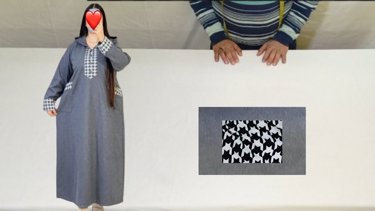 طريقة تفصيل وخياطة جلابة بالباندة موديل جديد لعاشقات الأناقة مشروع مربح dress cutting and stitching