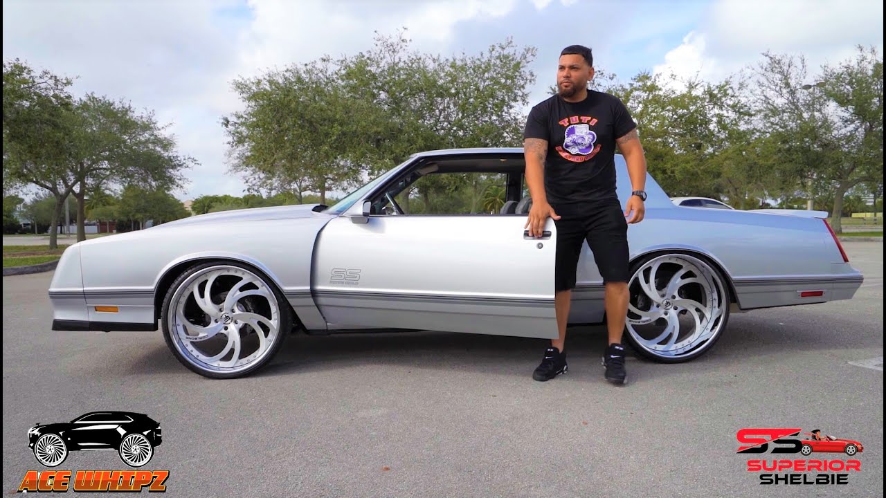 Двигатель LSX Twin Turbo Corvette в Chevrolet Monte Carlo SS 1987 года на 24-дюймовых кованых дис...