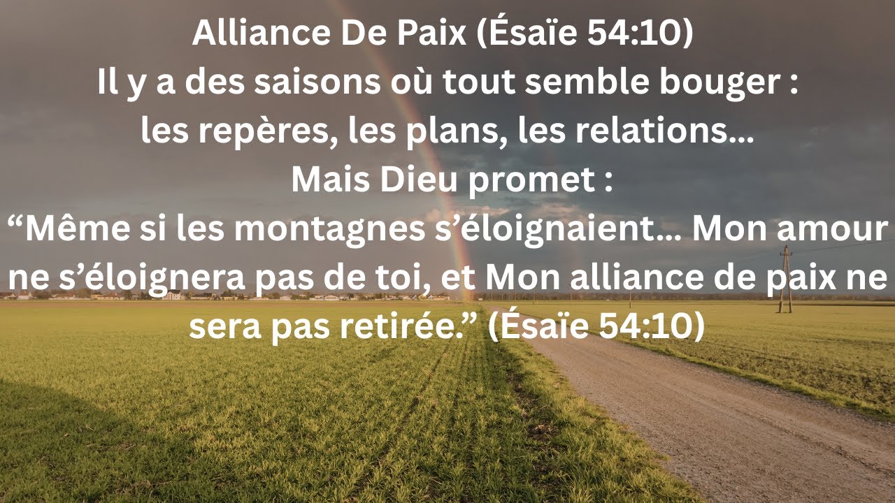 Alliance De Paix (Ésaïe 54 :10)