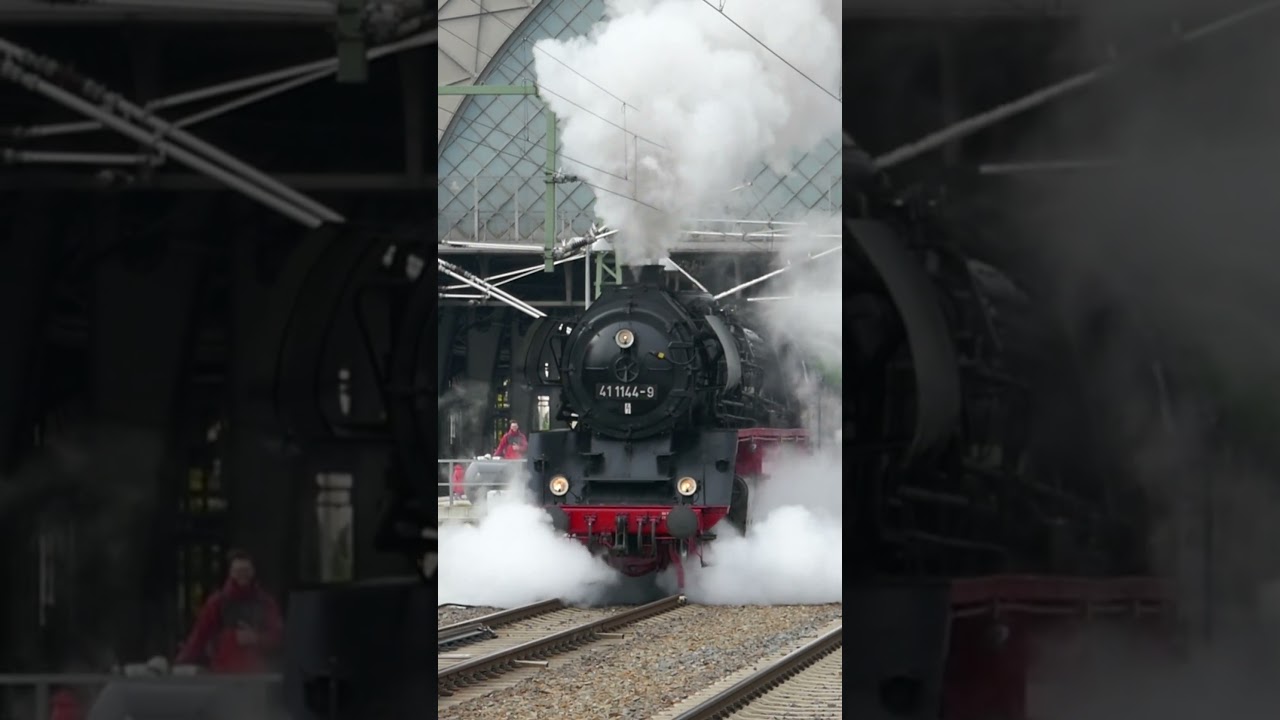 41 1144 stampft mit viel DAMPF aus DD-Neustadt #youtubeshorts