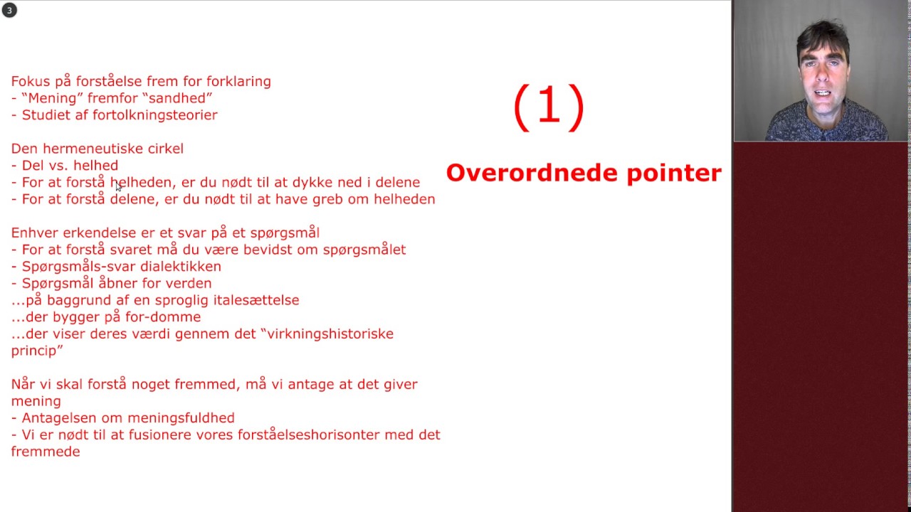 Overordnede pointer i hermeneutikken