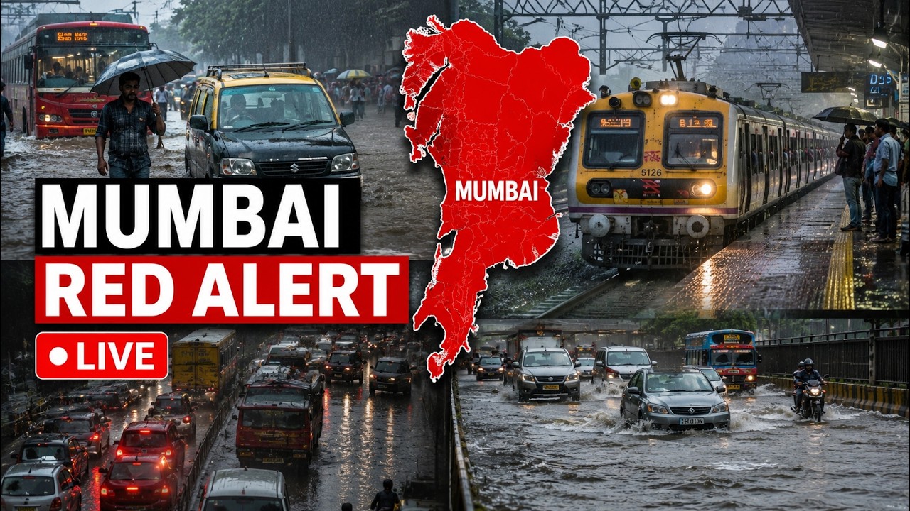 Mumbai Rain Updates LIVE: Red Alert, Heavy Rain Batters City | Waterlogging, Traffic & Train LIVE