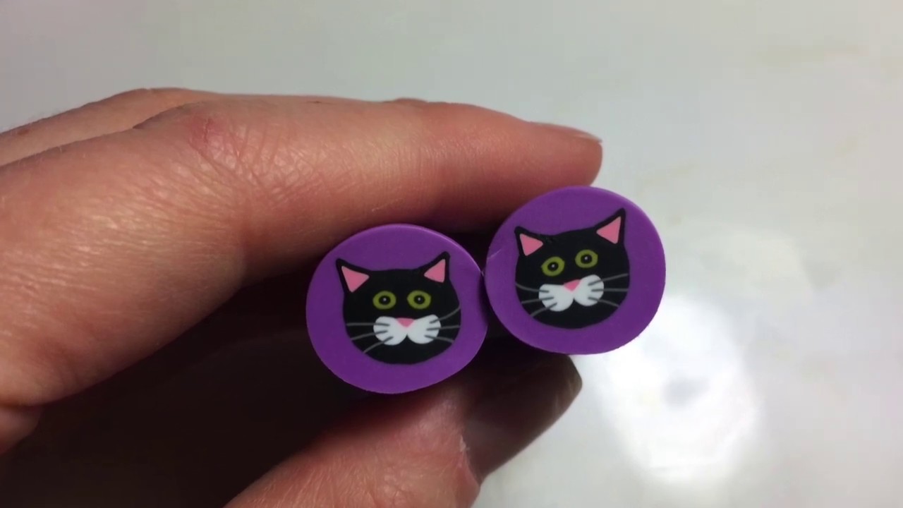 Tuxedo Cat Face - Polymer Clay Cane - Speed Tutorial