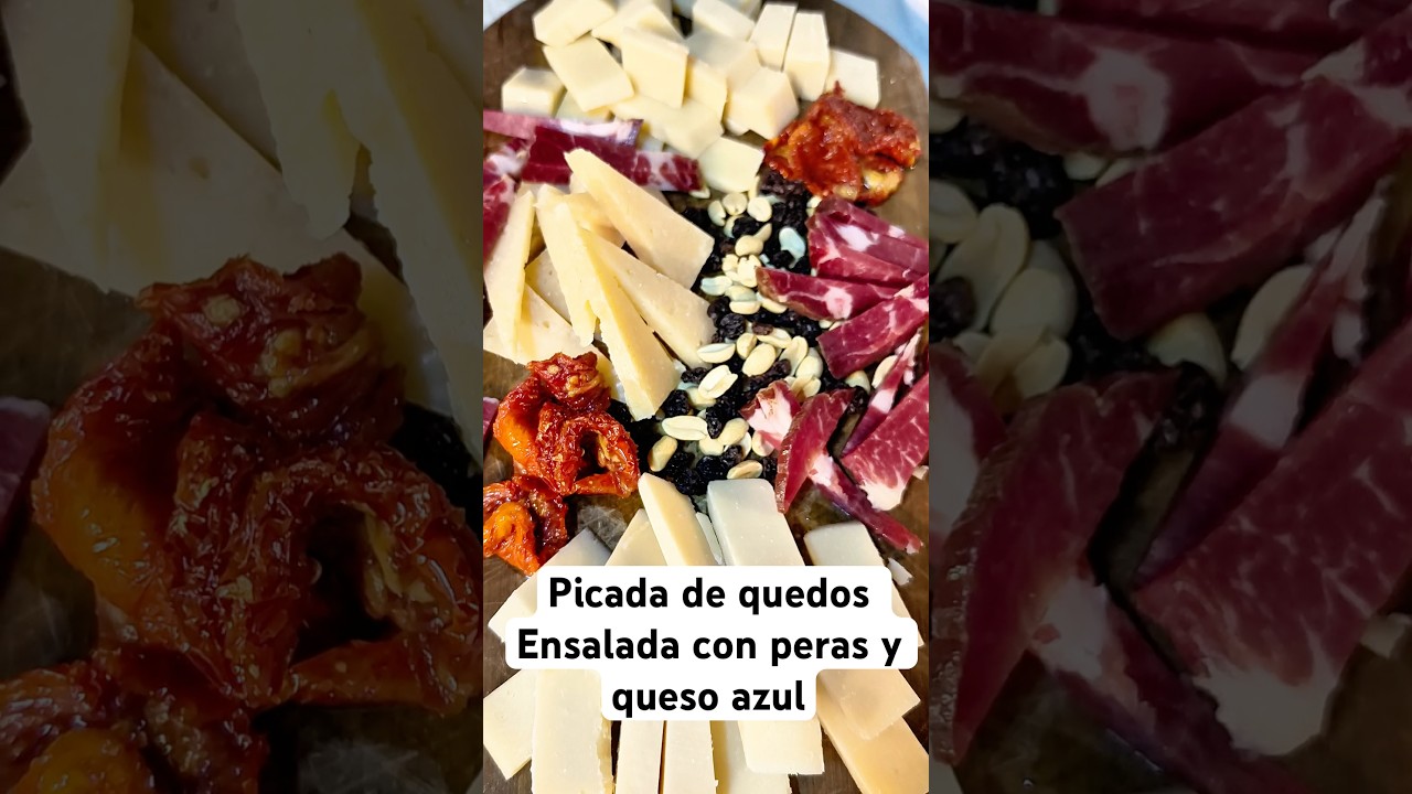 Picada de quesos y ensalada con peras y queso azul. Deliciosas ideas para sorprender