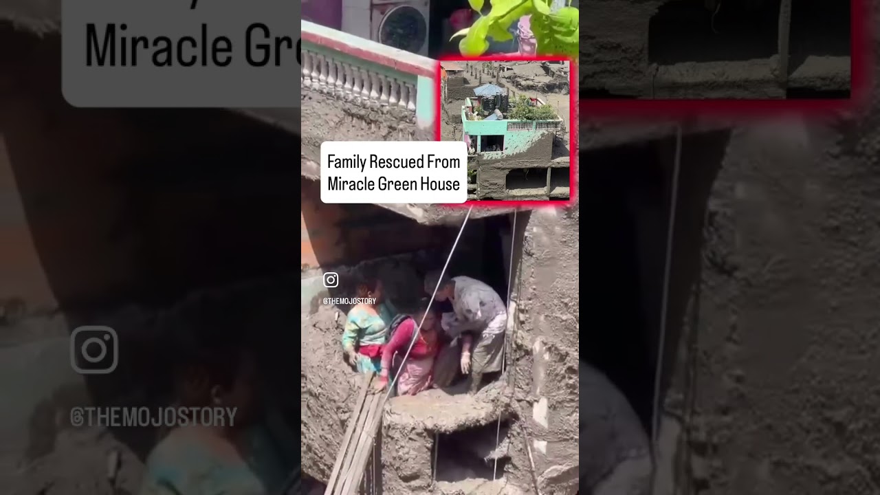 NEPAL FLOOD - FAMILY RESCUED FROM MIRACLE GREEN HOUSE #nepal #flood #viral