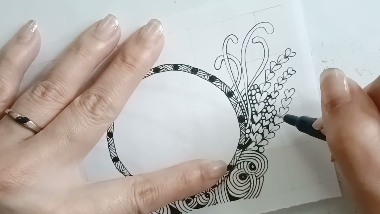 【禪繞邊框】圓框|幫名言佳句找個家 #禪繞畫 #靜心療癒 #zentangle #腦瑜珈 #禪繞教學