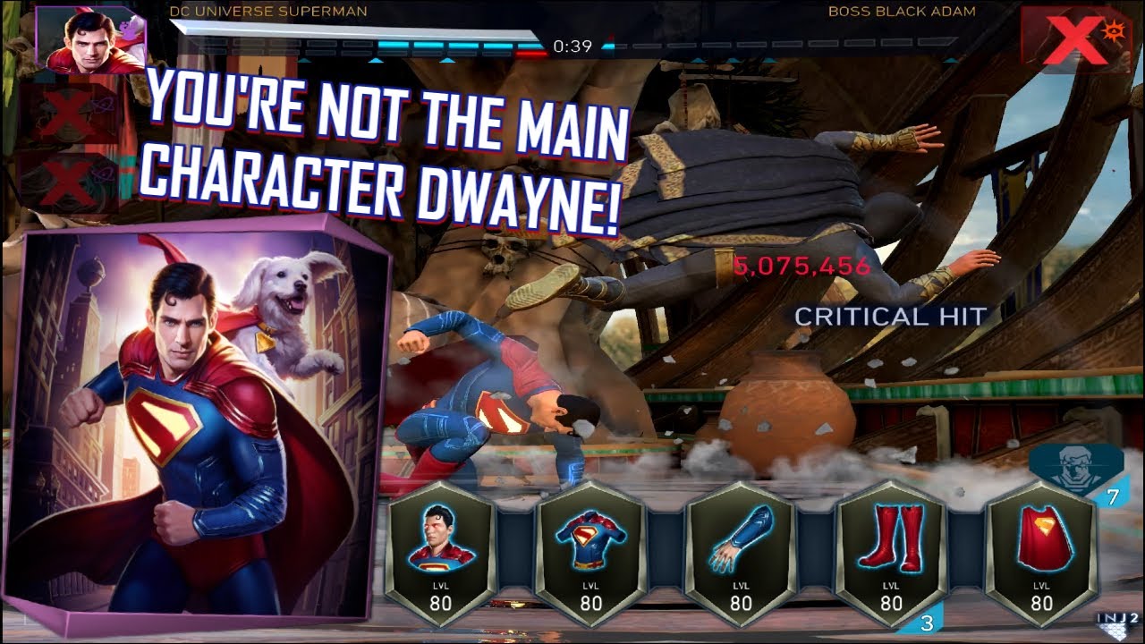 Супермен вселенной DC против босса Скалы, Чёрного Адама | Injustice 2 Mobile