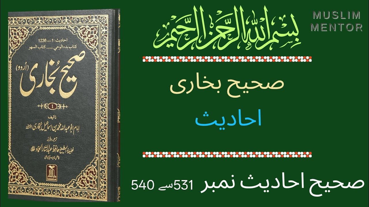 Sahih Bukhari Hadiths 531 to 540 Urdu Translation