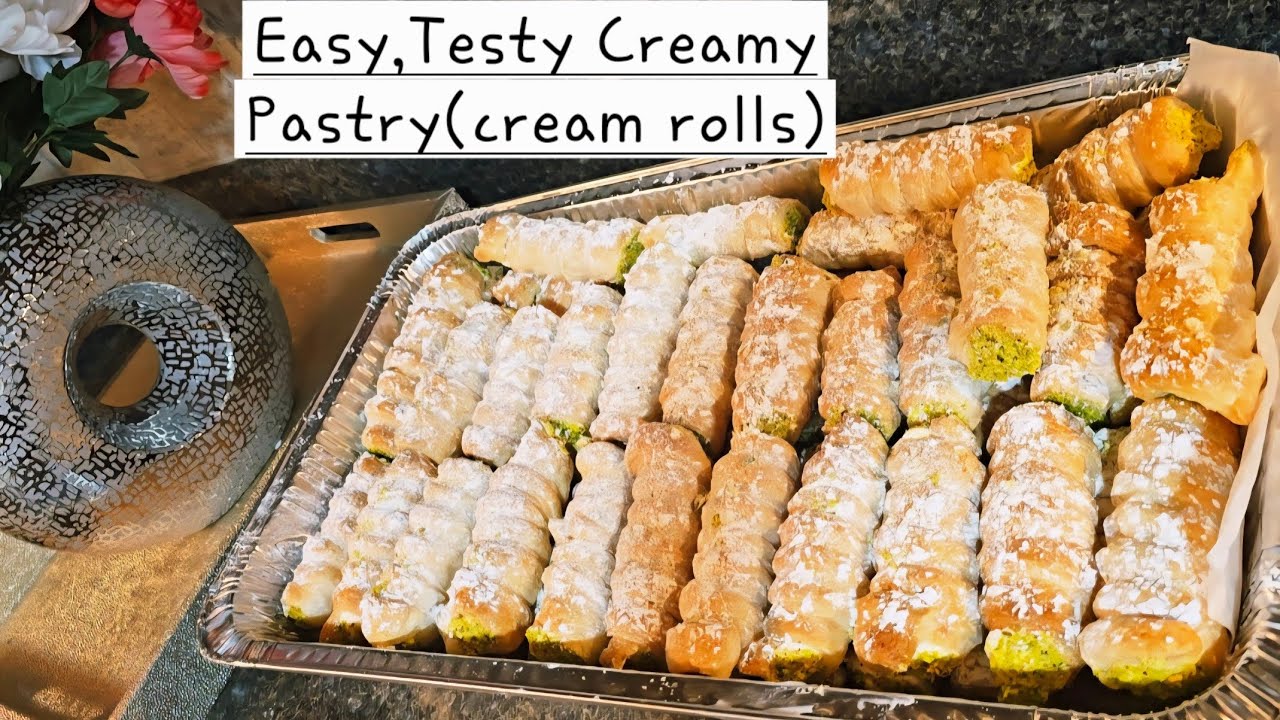 Homemade Cream Rolls melt-in-your-mouth#CreamRoll#CreamPastry#BakingAtHome#EasyDessert#DessertRecipe