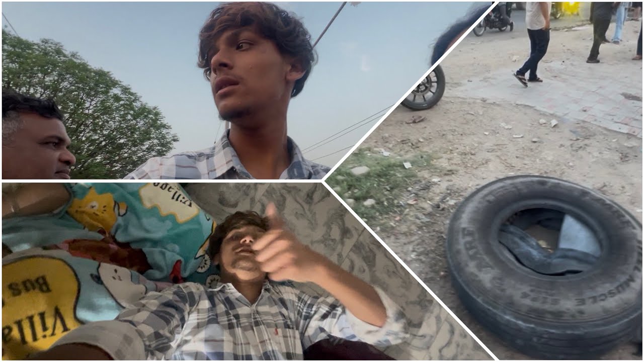 Ajj to bach giye bhai truck ka tire fut giya nuksaan hi nuksaan ￼#vlog 