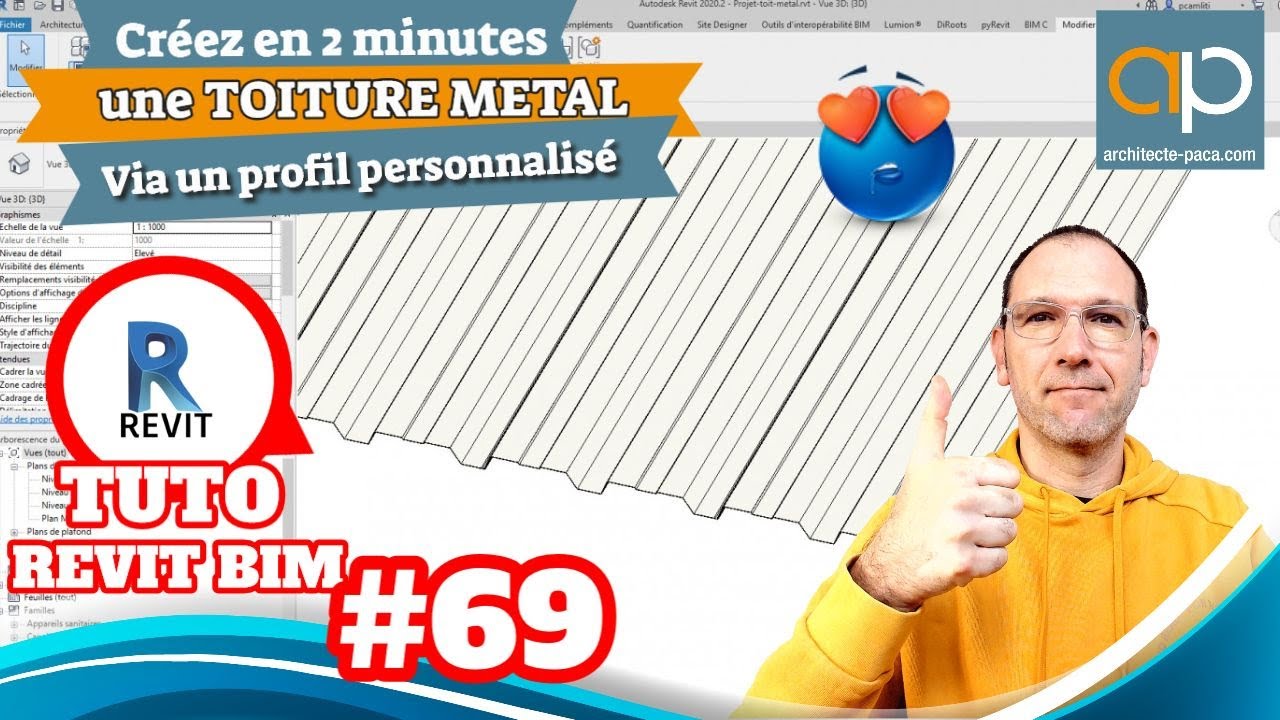 Toiture métallique avec #REVIT : Réaliser facilement une toiture métal personnalisée ? #Tuto n°69