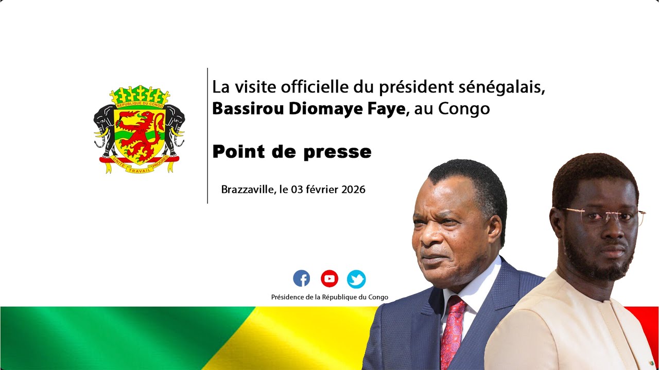 🔴 🇨🇬🇸🇳 DIRECT : Sassou N'Guesso et Bassirou Diomaye Faye scellent une alliance historique à Brazza !