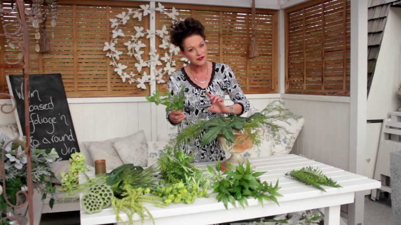 Flowers & Floristry Tutorial: Warm Based Foliage into a Round Classic Urn