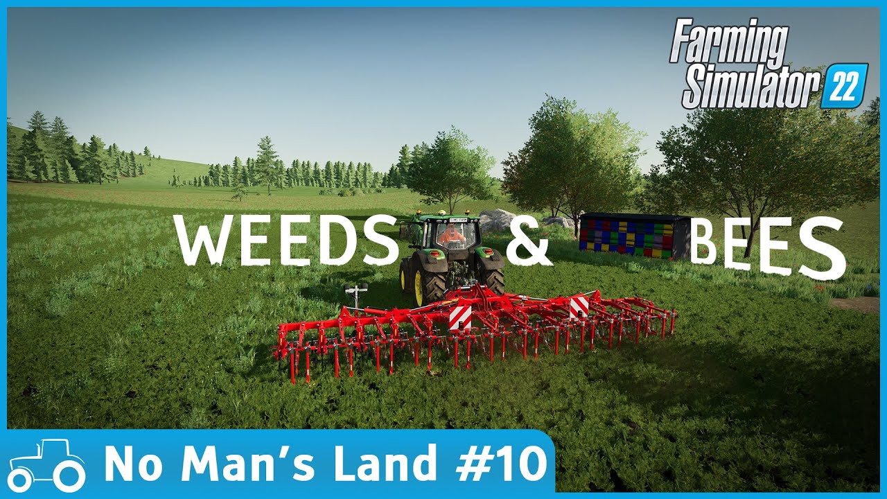 No Man's Land #10 FS22 Timelapse Removing Weeds, Building a Beehive, Making Hay Bales & Forestry