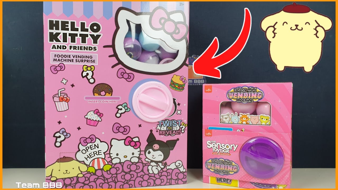 TOY VENDING MACHINES 4! Hello Kitty and Cutesy Mini Surprise Capsule toys machines