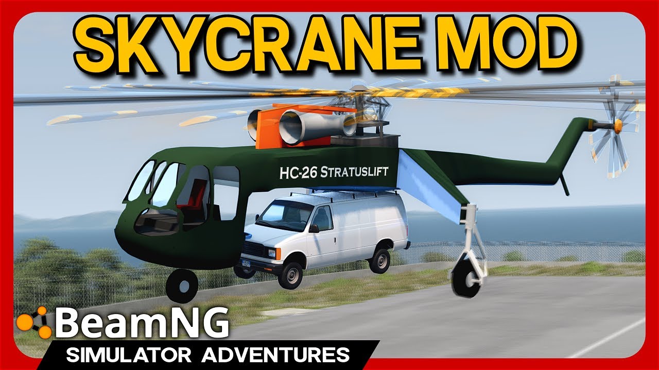 GIANT Helicopter Lifts TRUCKS! - BeamNG Skycrane Mod