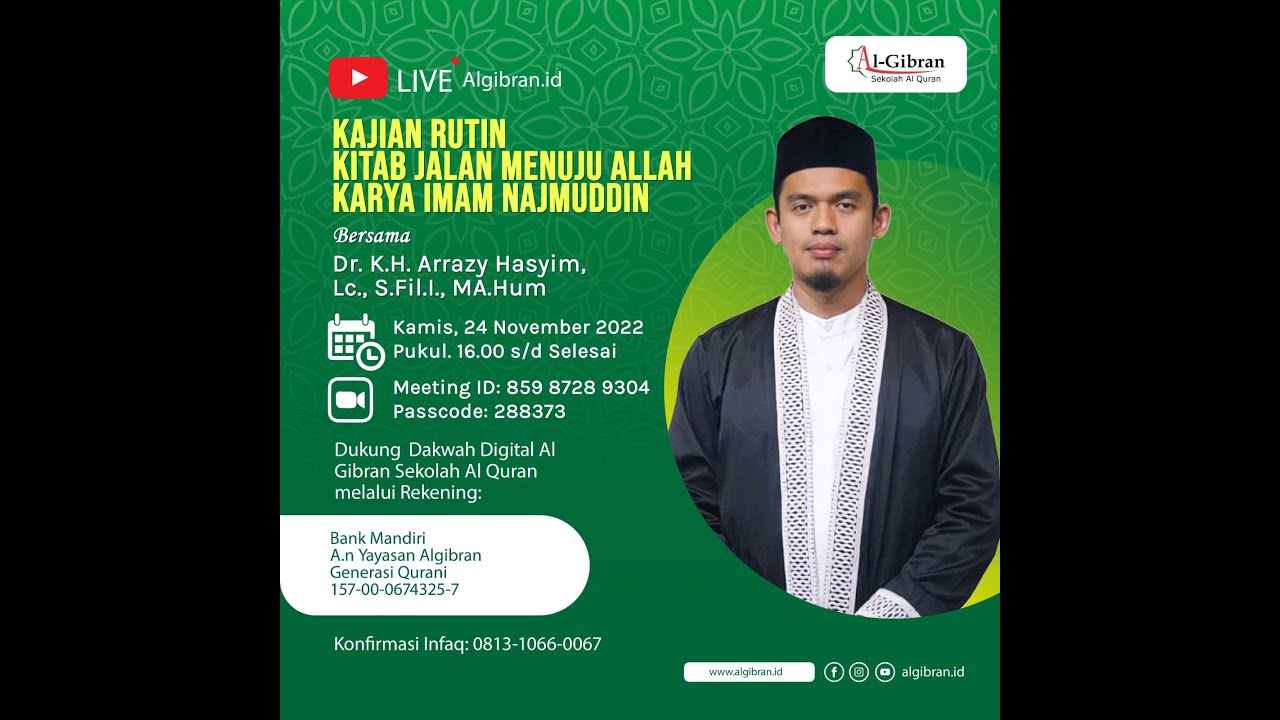 🔴 [LIVE]  Kajian Kitab Jalan Menuju Allah bersama Buya Arrazy  BUYA ARRAZY HASYIM