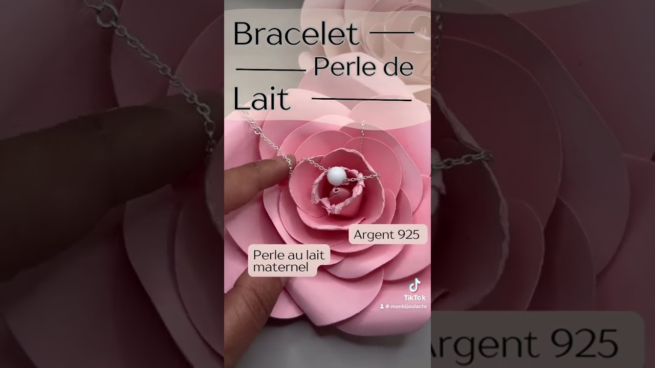 Bracelet Perle de Lait en Argent 925 au Lait Maternel