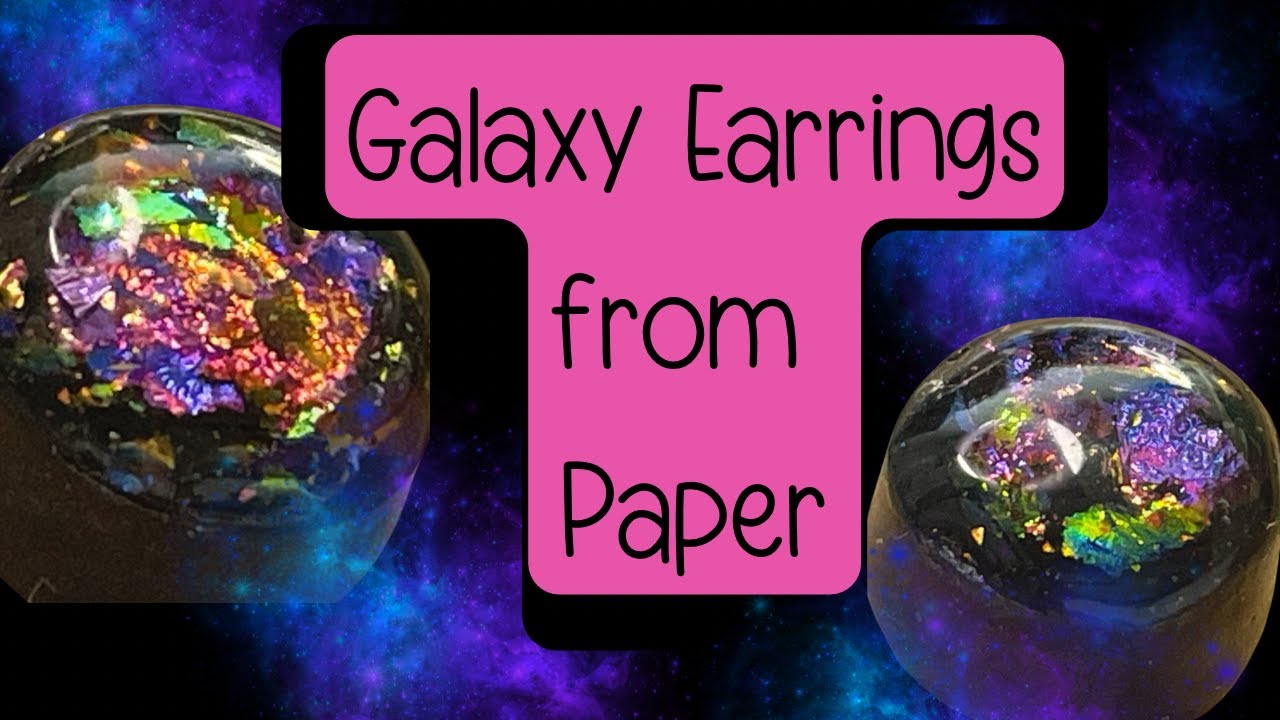 Faux Opal Galaxy Paper Bead Earrings - Paper  and Resin Bead Making Tutorial