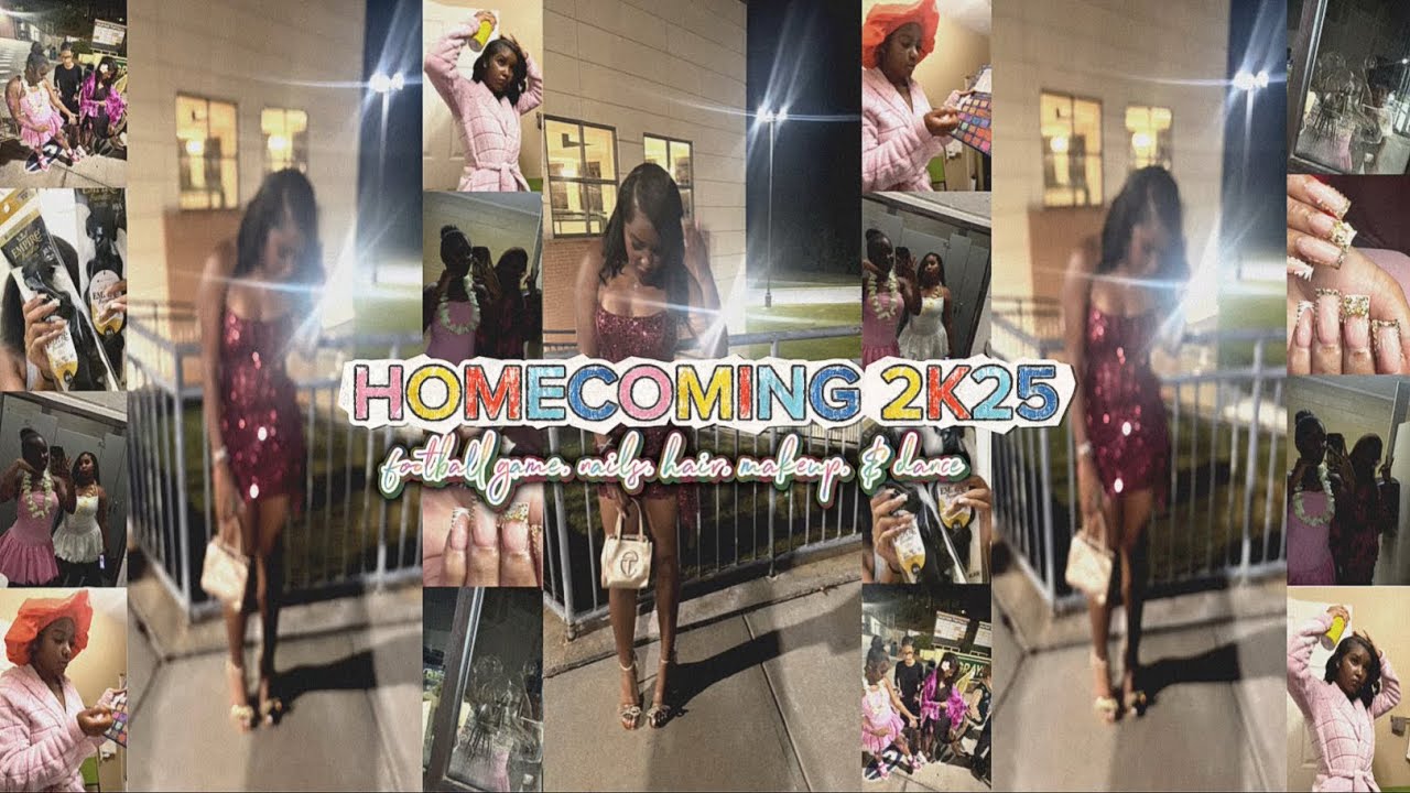 HOMECOMING 2025✨🪩VLOG+ MAINTENANCE | football game, nails, hair, makeup, dance| Senior Diaries : 006