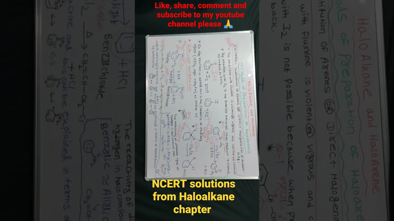 NCERT solutions short notes from Haloalkane