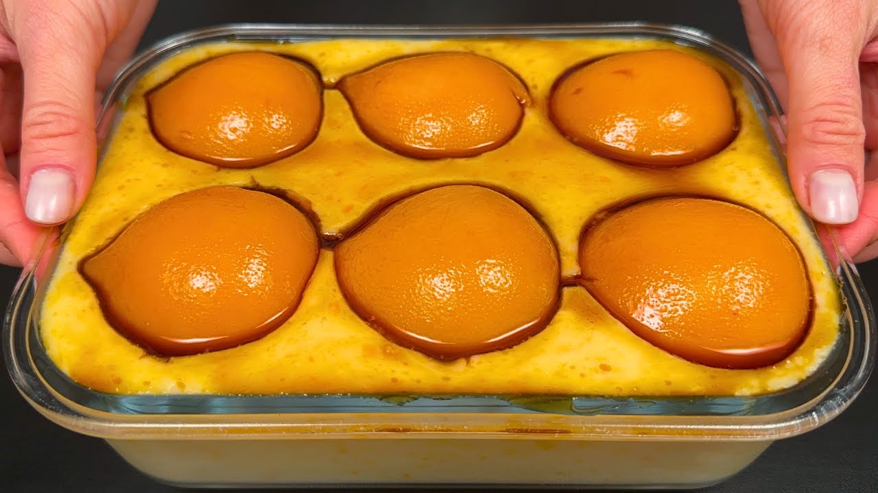 Только молоко и персики! Самый вкусный итальянский десерт за 5 минут! без выпечки!