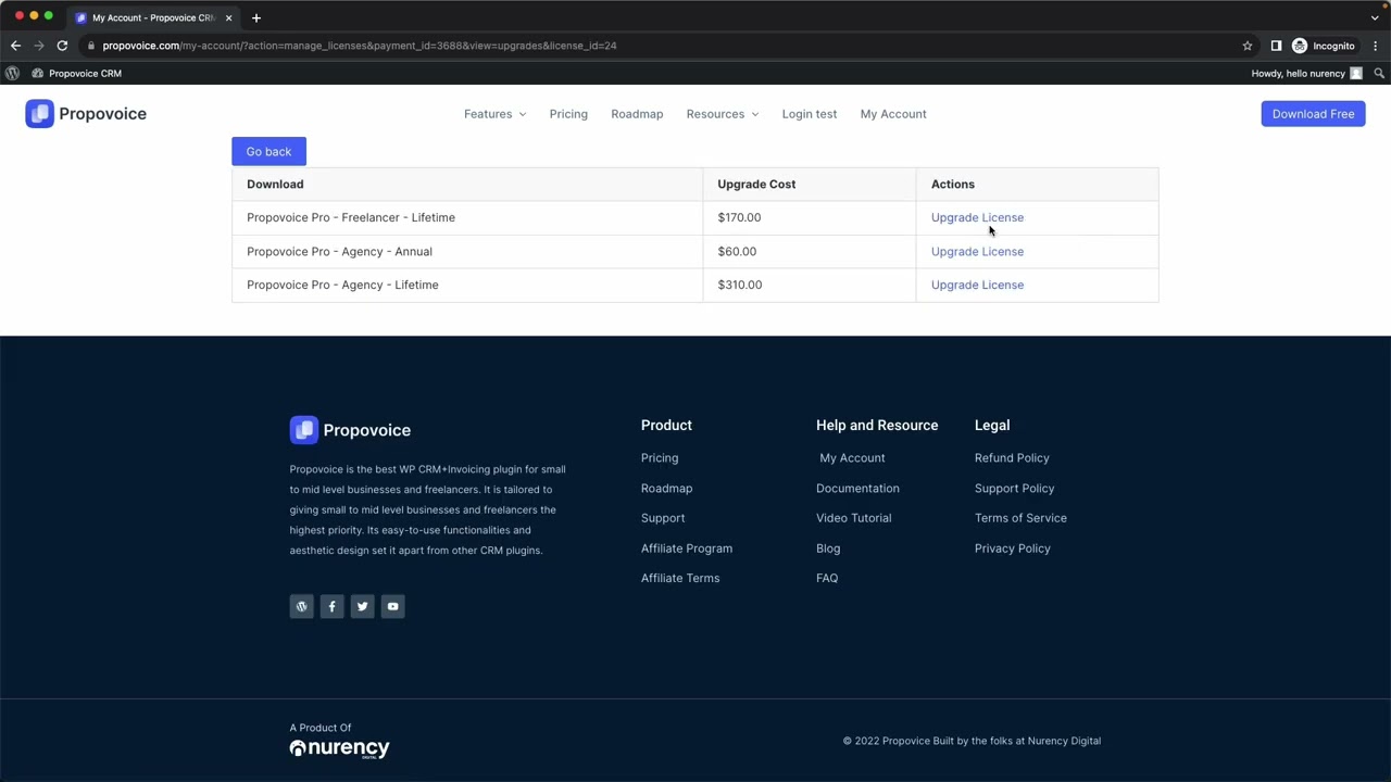 How to upgrade Propovoice License