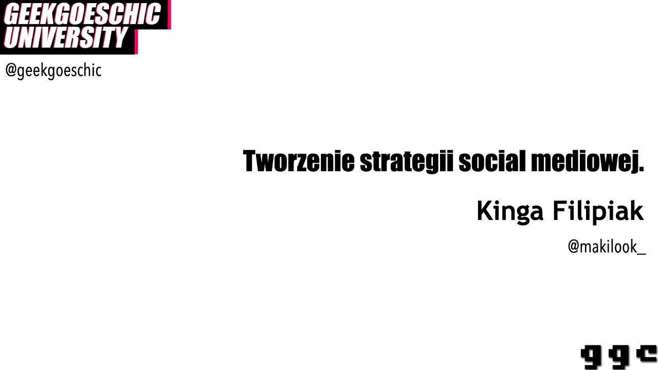 Jak stworzyć strategię social media? | Kinga Filipiak (Answear.com/Answear.LAB) | GGCU