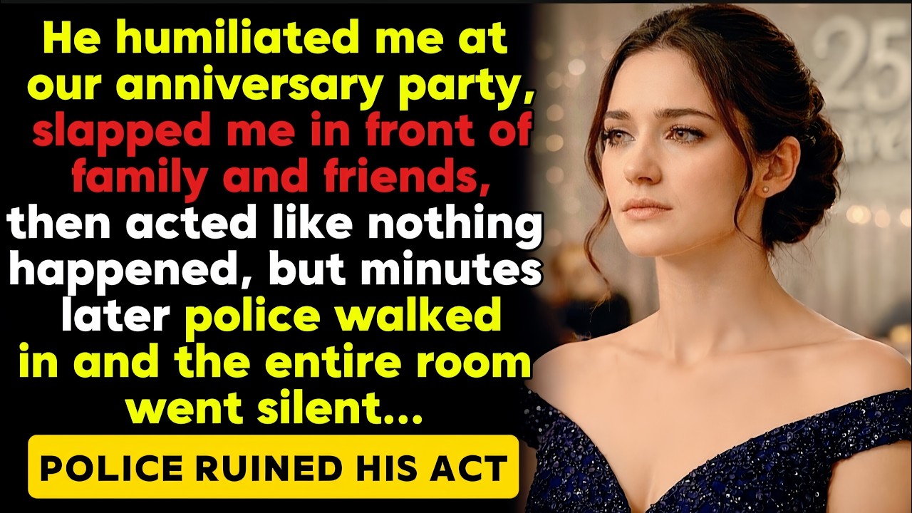 MY HUSBAND SLAPPED ME AT OUR 25TH ANNIVERSARY PARTY — I SAID NOTHING UNTIL THE POLICE ARRIVED…