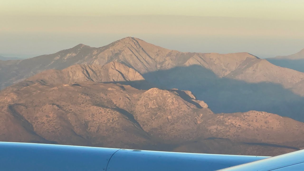 Landing at Santiago Airport, Chile.
